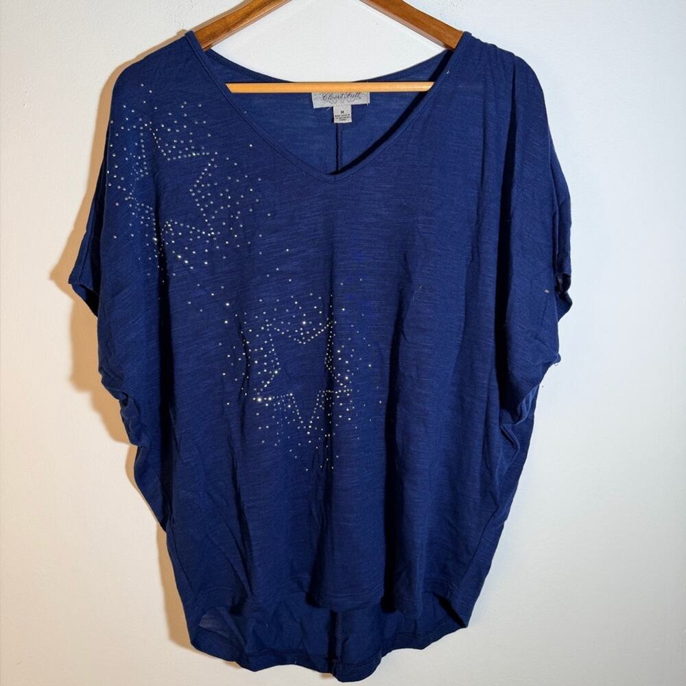 Embellished Blue Women's Top